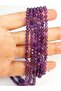 Bracelet Long Amethyst Stone Faceted Cut Half Strand 3.5mm (45246) (18cm in Length)