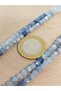 Bracelet Boy Aquamarine Stone Cube Shaped Faceted Cut Half Strand 4.5mm (45316) (18cm in Length) - 3
