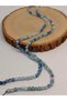 Bracelet Boy Aquamarine Stone Cube Shaped Faceted Cut Half Strand 4.5mm (45316) (18cm in Length) - 4