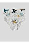 Boy's Cotton Underwear Airplane Patterned 2-Piece Slip - Panties