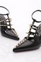 Women's Metal Spiked Heeled Evening Dress Shoes Black Patent Leather 564521085 - 4