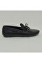 Men's Black Bow Detailed - Genuine Leather Inside and Outside Rubber Sole Loafer Shoe -EMNON6SH - 2