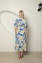 New season viscose fabric floral patterned v-neck women's midi beach dress 24my4087 - 3