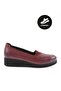 Women's Thick Sole Comfort Shoes Genuine Leather Claret Red 21953217