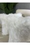 Plush Throw Pillow Cover Washable Long Pile White - 3