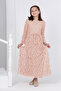 Long Guipure Patterned Hijab Dress - Young Girl Lined