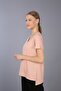Pink 100% Cotton V-neck Knitted T-shirt - 2