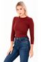 Burgundy Side Gathered Tied Knitted Crop Blouse