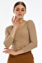 Beige Collar Detailed Blouse / Skinny Fit - 3