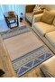 Cotton Kilim 18 Coffee Ground Striped Patterned Decorative Washable Woven Base Rug - 2