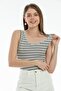 White Striped Tank Top / Skinny Fit - 5