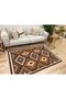 Black and Brown Tones Geometric Antique Patterned Decorative Woven Base Cotton3618 - 4