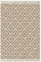 Cotton Series Wicker Look Crispy Diamond Antique Pattern Decorative Woven Base Rug