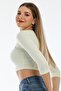 Light Lemon Green Collar Detailed Blouse / Skinny Fit - 6