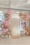 Macaron Pink Chrome Gold Sea Sand Balloon Chain Set of 100 - 2
