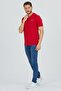 Dark Red V-Neck Cotton Slim Fit Men's Basic - 4