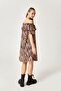 Zebra Pattern Madonna Collar Dress - 5