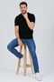 Black V-Neck Cotton Slim Fit Men's Basic - 4
