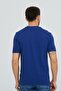 Midnight Blue V-Neck Cotton Slim Fit Men's Basic - 6