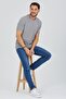 Stone Gray V-Neck Cotton Slim Fit Men's Basic - 3