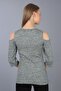 Off Shoulder Collar Zippered Knitted Blouse - 3