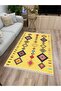Cotton Series Yellow Tone Bordered Pattern Decorative Woven Base Rug - 5