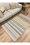 Cotton Rug 58 Soft Colors Stripe Patterned Decorative Washable Woven Base Rug - 5