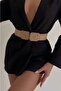 Women's Square Buckle Design Straw Belt 1928