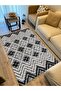 Cotton Rug 15 Gray Background Striped Patterned Decorative Washable Woven Base Rug - 3