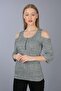 Off Shoulder Collar Zippered Knitted Blouse - 2
