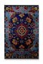 Antique Design Series in Blue Tones Red Detailed Orange Floral Patterned Decorative Carpet Antik84 - 3