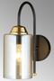 Black UFO Cylinder Glass Downward Facing Modern Sconce - 3