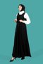 Black Sleeveless Hijab Dress and Blouse Set - Lace Detailed 4118 - 2