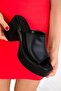 Women's Black Wedge Heeled Shoes 18073 - 5