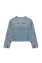 Mavi Soluk Efekt Vintage Yaka Detaylı Crop Denim Ceket TWOAW25CE00004 - 7