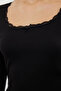Black Square Neck Lace Detailed Crop/Short Knitted Blouse Twoaw25Bz00007 - 11