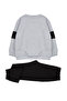 Boy's Gray Melange Knitted Set - Crew Neck, Color Block TKDAW25AU00019 - 2