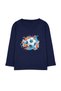 Navy Blue Male Child Sports Patterned Bicycle Neck Cotton Knitted T-Shirt Tkdaw25Ts00009 - 2
