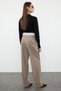 Brown Wide Leg/Wide Leg High Waist Belt Detail Woven Fabric Pants Twoss23Pl00150 Palazzo - 5