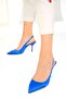 Cobalt Blue Satin Women's Classic Heeled Shoes 19403 - 2