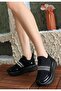 Wordi Black Stretch Patent Leather Detailed Sneakers - 2