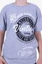 Vintage Text Printed Boys' Gray Summer Suit - 4