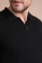 Black Polo Collar Zippered 100% Cotton Men's Knitwear T-shirt - 7