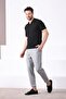 Black Polo Collar Zippered 100% Cotton Men's Knitwear T-shirt - 2