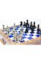 Mosaic Handcrafted Chess Set and Metal Classic Chess Piece Chessboard with Drawer - 3