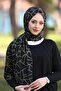 شال شيفون بنمط مثلث أسود (خفيف، فخم - خفيف الوزن) - 2