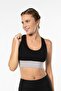 Black Gray High Support Back Detailed Covered Sports Bra - 5
