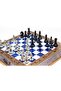 Mosaic Handcrafted Chess Set and Metal Classic Chess Piece Chessboard with Drawer - 2