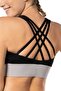 Black Gray High Support Back Detailed Covered Sports Bra - 4