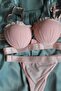 Mussel Model Satin Stripe Padded Bra Panty Set - Bralet and Panty Set - 8